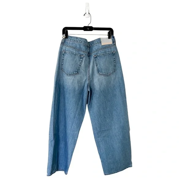 NWT MOTHER Snacks! High Rise Wide Leg Medium Wash Jeans sZ 29 - Picture 3 of 7